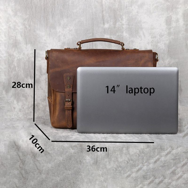 Herre Vintage Multifunktion Stor Kapacitet Business Crossbody Taske Multi-lomme Pu Læder Håndtaske Skulder Messenger Bag