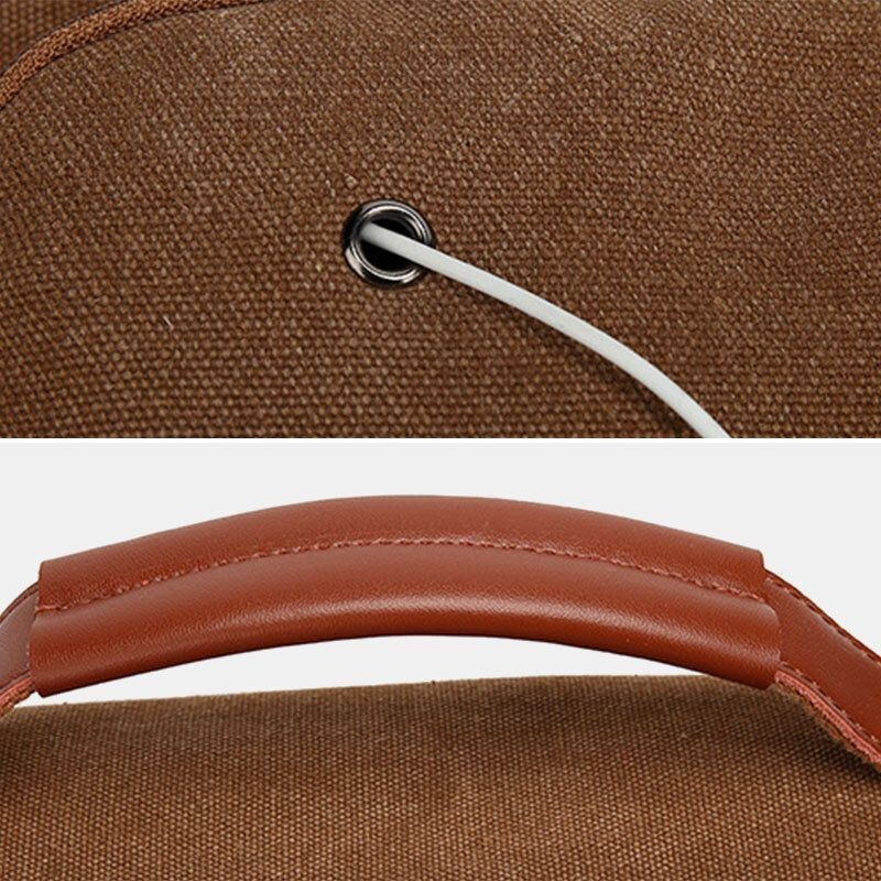 Herre Vintage Stor Kapacitet Vandtæt Canvas Casual Crossbody Taske Skuldertaske Rejsetaske