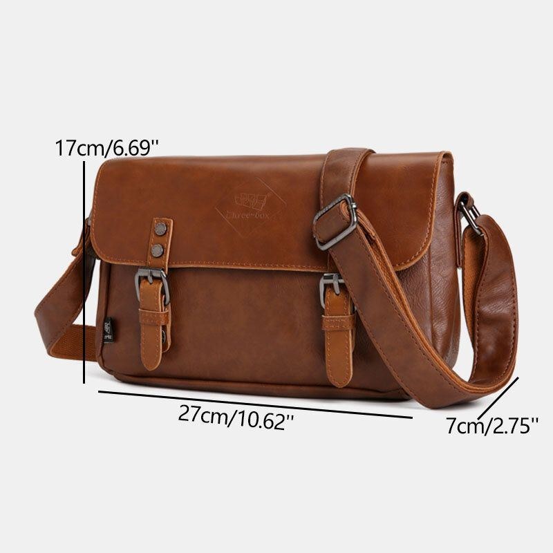 Herre Vintage Vandtæt Multi-lomme Imiteret Læder Crossbody Taske Skuldertaske