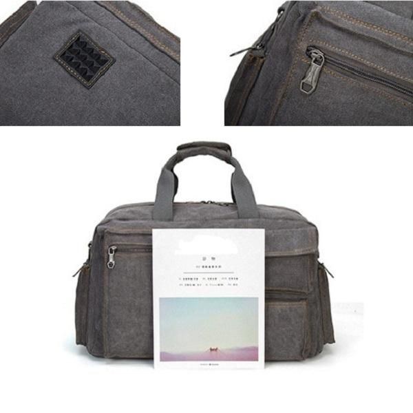 Stor Kapacitet Canvas Rejsehåndtaske Sport Crossbody Bagagetaske Skuldertaske Til Mænd