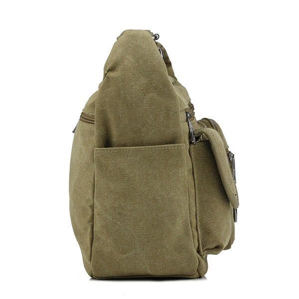 Stor Kapacitet Mænd Casual Canvas Skulder Taske Rejse Crossbody Taske