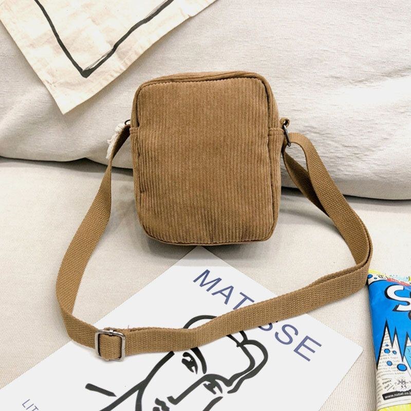 Unisex Fløjlsbukser Til Mænd Retro Mini Universal Udendørs Telefontaske Crossbody Taske Skuldertaske