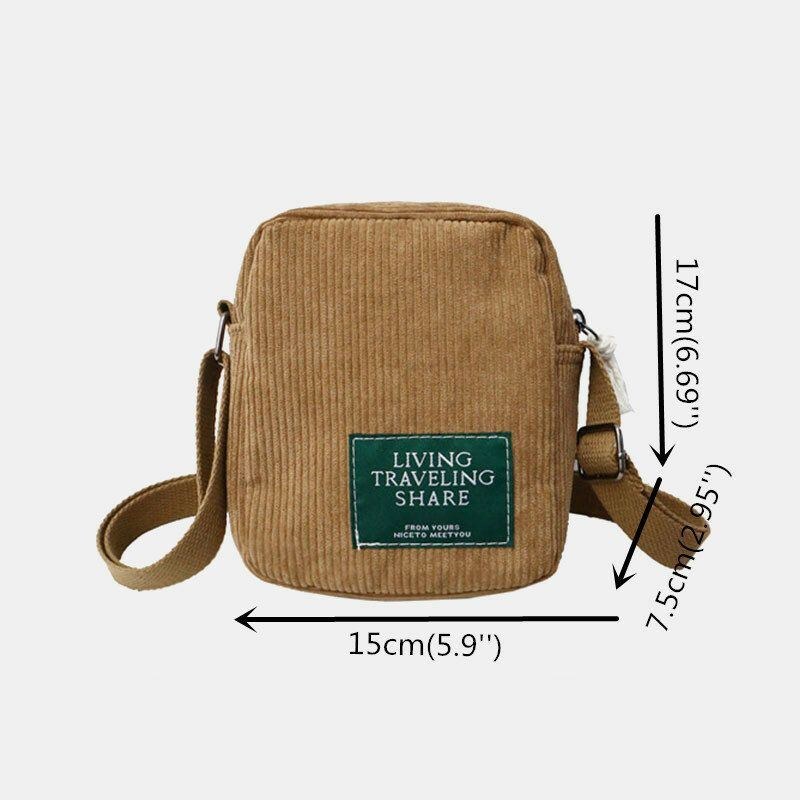Unisex Fløjlsbukser Til Mænd Retro Mini Universal Udendørs Telefontaske Crossbody Taske Skuldertaske