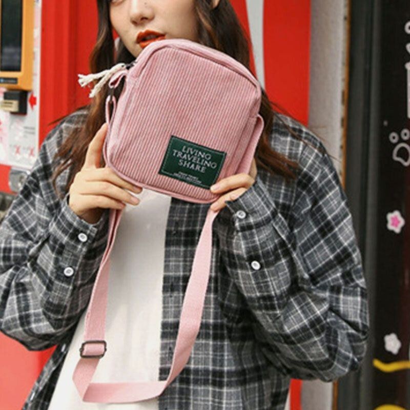 Unisex Fløjlsbukser Til Mænd Retro Mini Universal Udendørs Telefontaske Crossbody Taske Skuldertaske