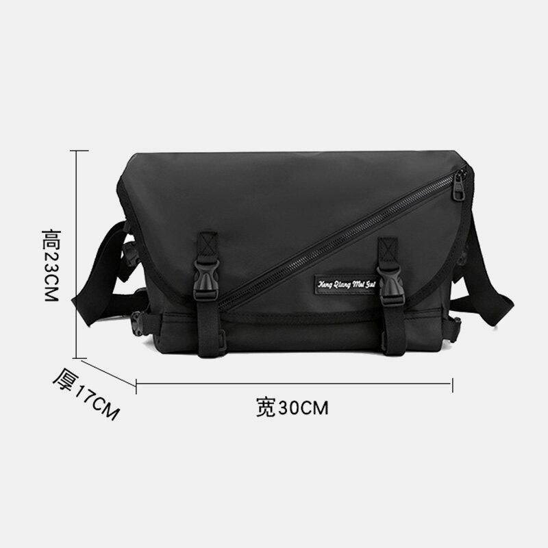 Unisex Mænd Med Stor Kapacitet Ryg Anti-tyveri Lomme Crossbody Tasker Minimalistisk Spænde Nylon Messenger Bag Skuldertaske